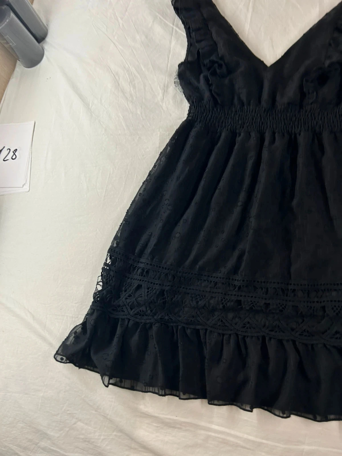 Petite robe noire courte vintage amo & roma 100% viscose – photo 4
